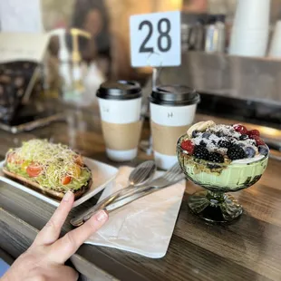 Avocado Toast  and Greek Yogurt Bowl