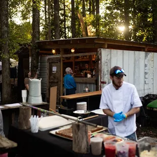 We have a brick oven and make fresh pizza for events
