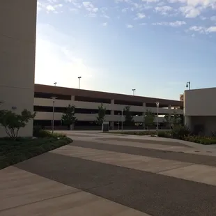 Looking west from the back entrance at the parking garage. Back entrance is behind me in this photo and is only open until 7pm.