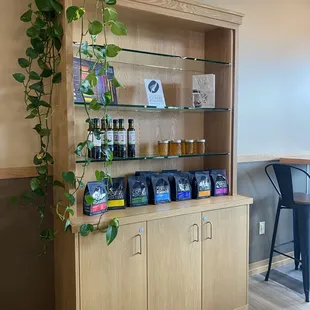 coffee beans, honey, etc for sale