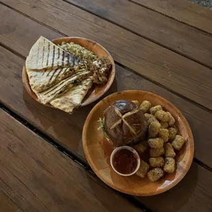 Potato Quesadilla, The Grove House Burger