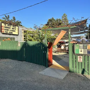 the entrance to the restaurant