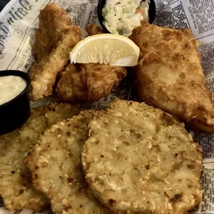 Fried Cod and Potato Pancakes