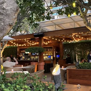 the outdoor seating area