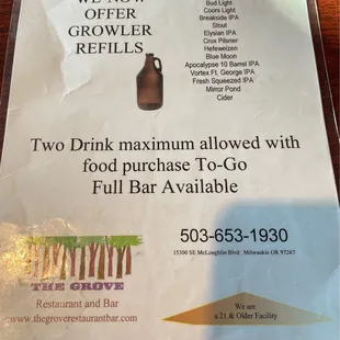 New menu