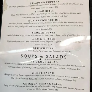 Menu as of june 2024