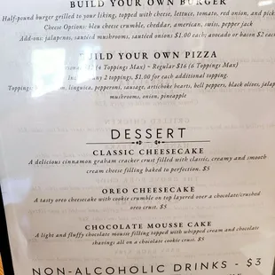 menu as of june 2024