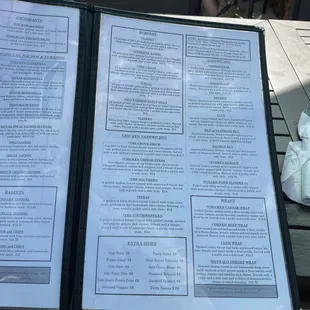 menu