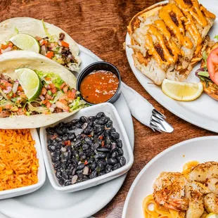 a variety of mexican food