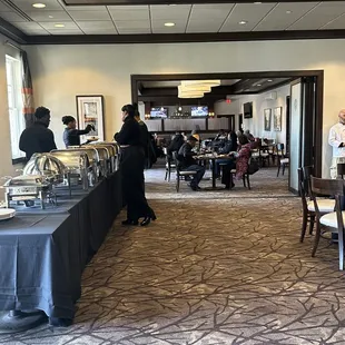 Buffet and dining area
