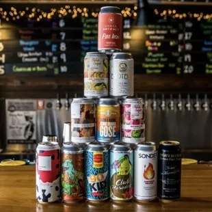 All cans are available to consume on site