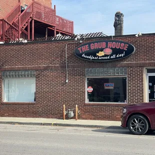 the front of the building