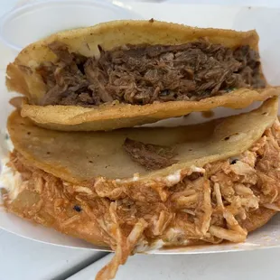 You can add either / and beef or chicken to the potato tacos (or skip the potatoes and just get meat)