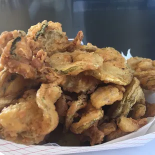 a pile of fried food