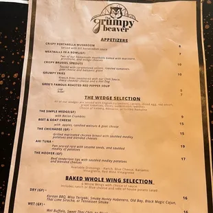 the menu