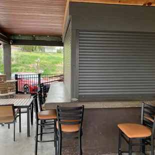 Outdoor patio bar for warmer weather