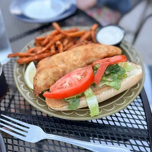 Deep Fried Walleye Sandwich
