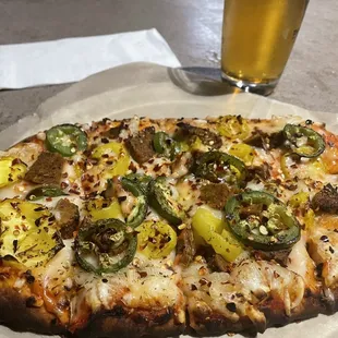 Lots of delicious pizzas with fun names that can be veganized. This one is the Danzig.