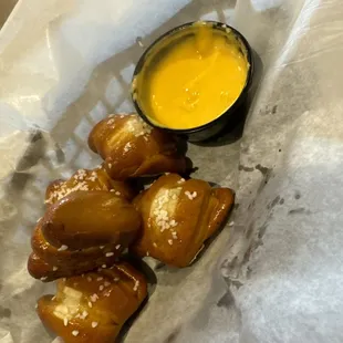 "Pretzel Bites" These were  These tasted fresh and homemade with also like a hint of  "fire smoked" flavor to top it off!!