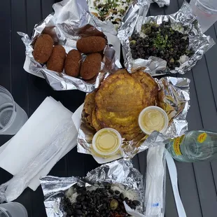 a table full of food