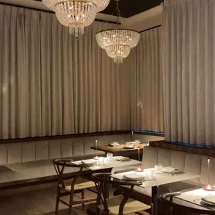 Tables in the bar area