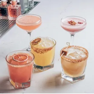 a variety of cocktails