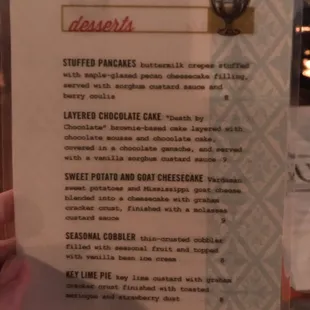 I had the amazing Sweet Potato &amp; Goat Cheesecake. Not to sweet. Perfect paired with Bourbon Brandy Milkpunch. Yum.