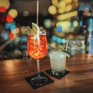 Aperol Spritz and Margarita