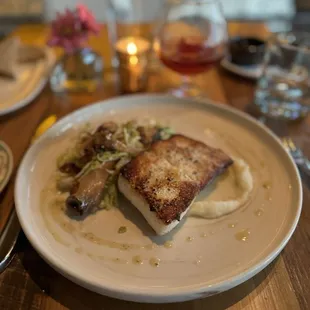 The amazingly phenomenal halibut. You must try it!