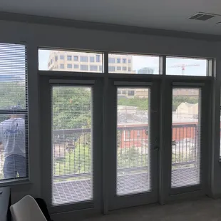 building workers (yelling) right outside my window while trying to work.