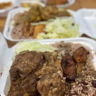 Brown Stew Chicken, Curry Chicken &amp; Ackee &amp; Saltfish