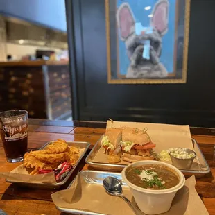 Gumbo and shrimp po boy