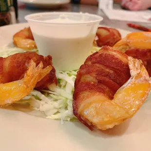Bacon wrapped shrimps