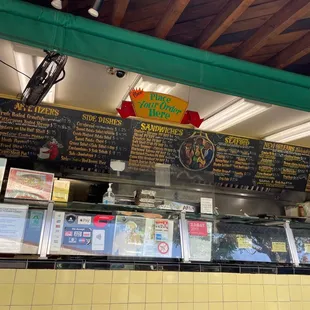 the menu of the restaurant