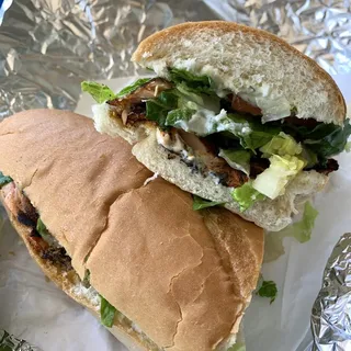 Blackened Salmon Po'boy