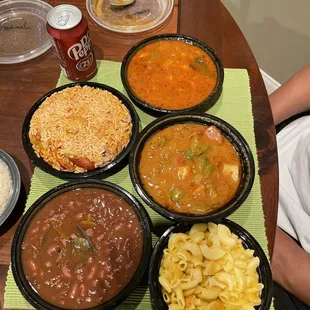 grandma&apos;s gumbo, Red beans, rice jambalaya and shrimp Creole