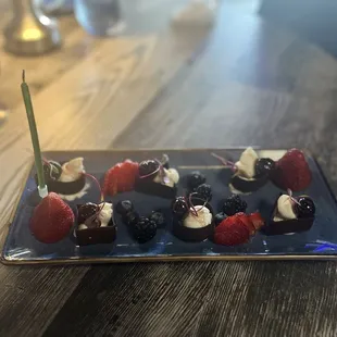 My birthday dessert - cheesecake cups with berries. Very refreshing