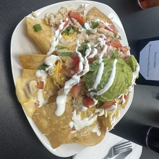 Loaded Nachos. +Chicken