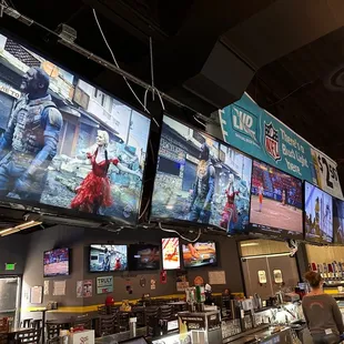 25+ TVs throughout the entire restaurant.