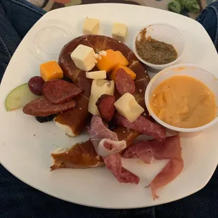 Couldn't wait for a picture I had to start eating the pretzel charcuterie.