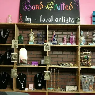 Handcrafted jewelry and crafts from local artists
