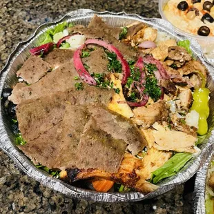 3D. Lamb Gyro and Chicken Salad