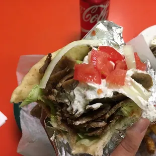 Gyro with lots of meat!
