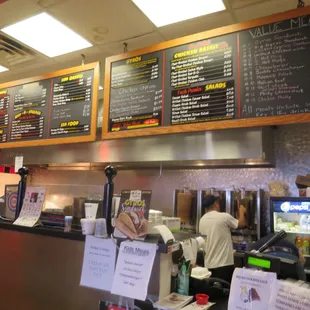 Menu board and counter area