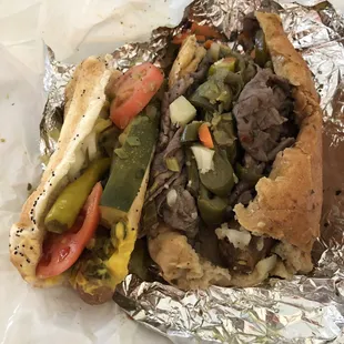 Hot Dog and Beef &amp; Sausage combo w/ sweet-hot peppers