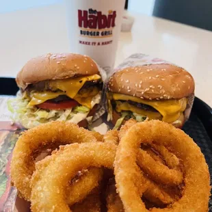 #2 Original Double Char with Onion Rings at The Habit Burger Grill