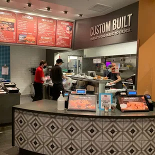 the counter and menu