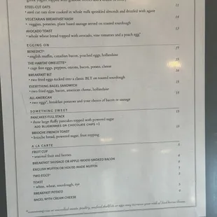 Breakfast Menu