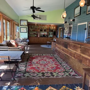 the bar and seating area