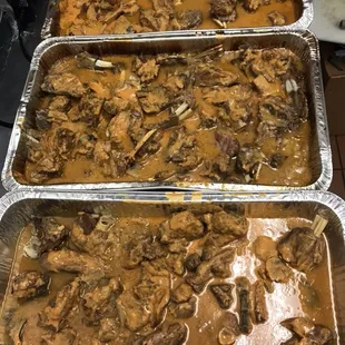 Baked chopped lambs catered by The Halal Corner